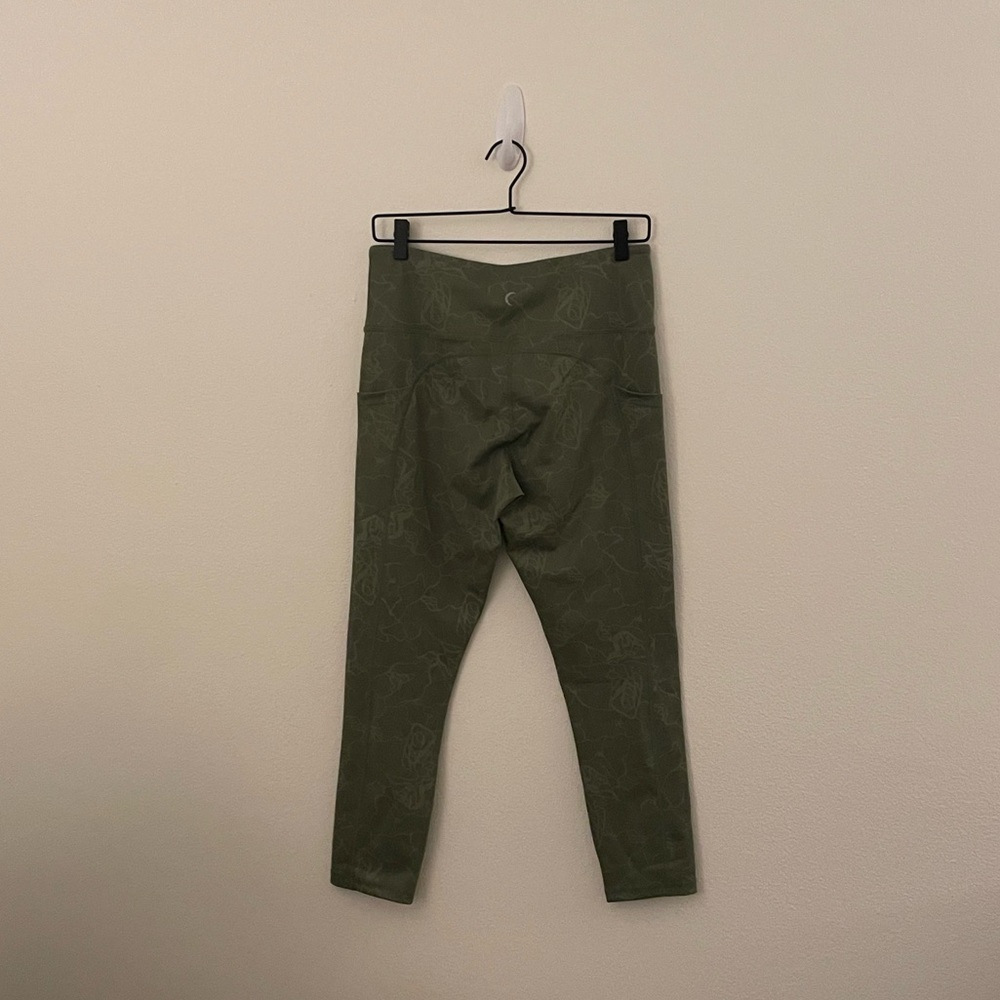 Zyia Active Green Swirl Light n Tight Leggings Patterned Workout Tights Size 12